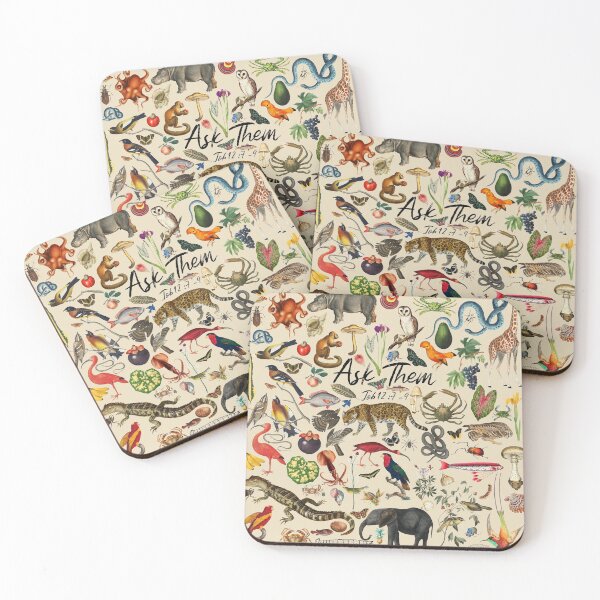 Item preview, Ask Them, Job 12:7-9, Wild print designed and sold by MizarWitnessCo.