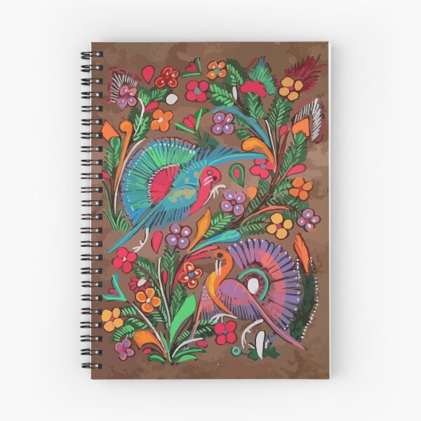 Item preview, Amate bark painting maximalist birds colorful mexican folk art decoration designed and sold by T-Mex.