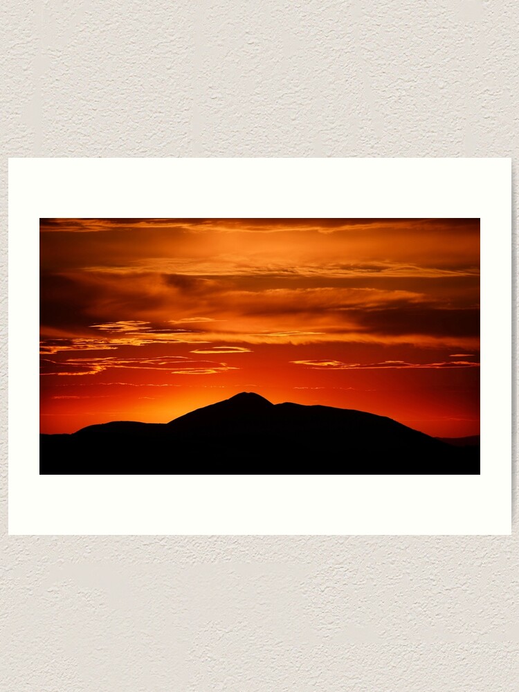 Alternate view of Fire smoke sunset, Mt. Feathertop Art Print