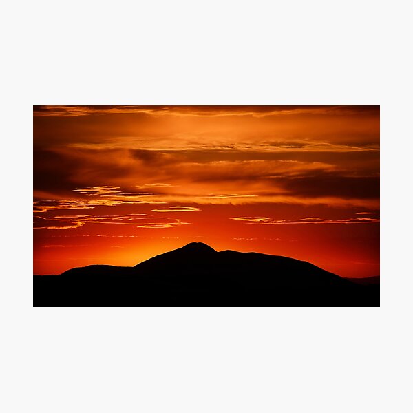 Fire smoke sunset, Mt. Feathertop Photographic Print