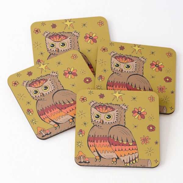 Item preview, Groovy Owl Illustration designed and sold by Intergalactic Unicorn: Art by Anna Schmidt.