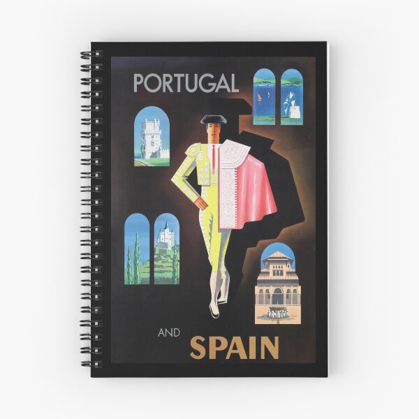 Item preview, Portugal and Spain retro poster designed and sold by CorasPosters.