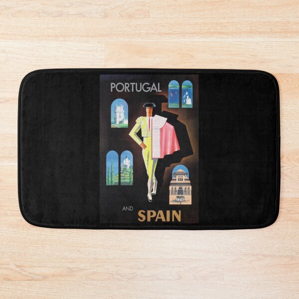 Item preview, Portugal and Spain retro poster designed and sold by CorasPosters.