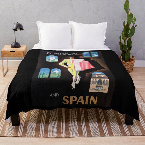 Item preview, Portugal and Spain retro poster designed and sold by CorasPosters.