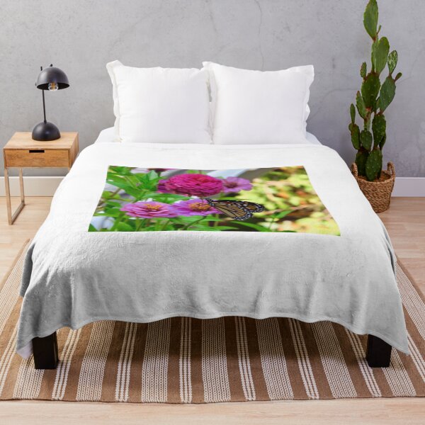 Item preview, Monarch and the zinnias designed and sold by MarianBendeth.