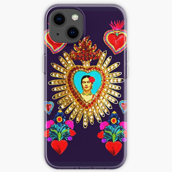 Sanctuaire mexicain Frida Tin Hearts Coque souple iPhone