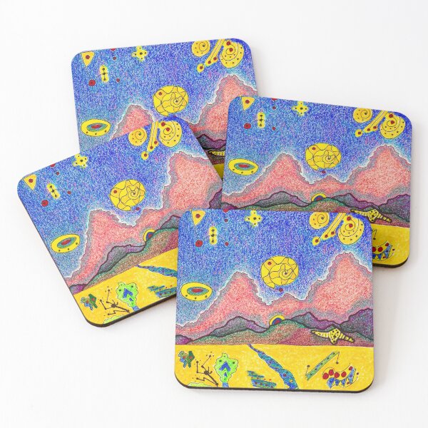 Item preview, Abstract Desert Landscape with UFOs designed and sold by Anthony Macaluso.