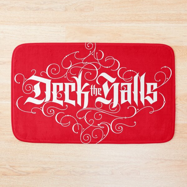Item preview, Deck the Halls with Elegant Christmas Calligraphy - Red and White designed and sold by 26-Characters.