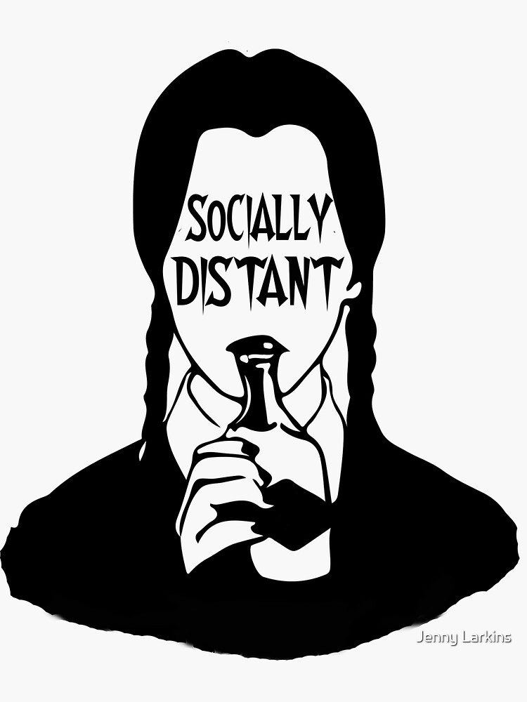 Wednesday Addams Socially Distant | Sticker