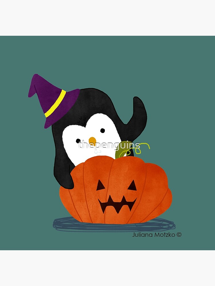 Penguin with Halloween Pumpkin by thepenguins