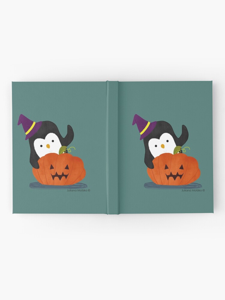 Alternate view of Penguin with Halloween Pumpkin Hardcover Journal