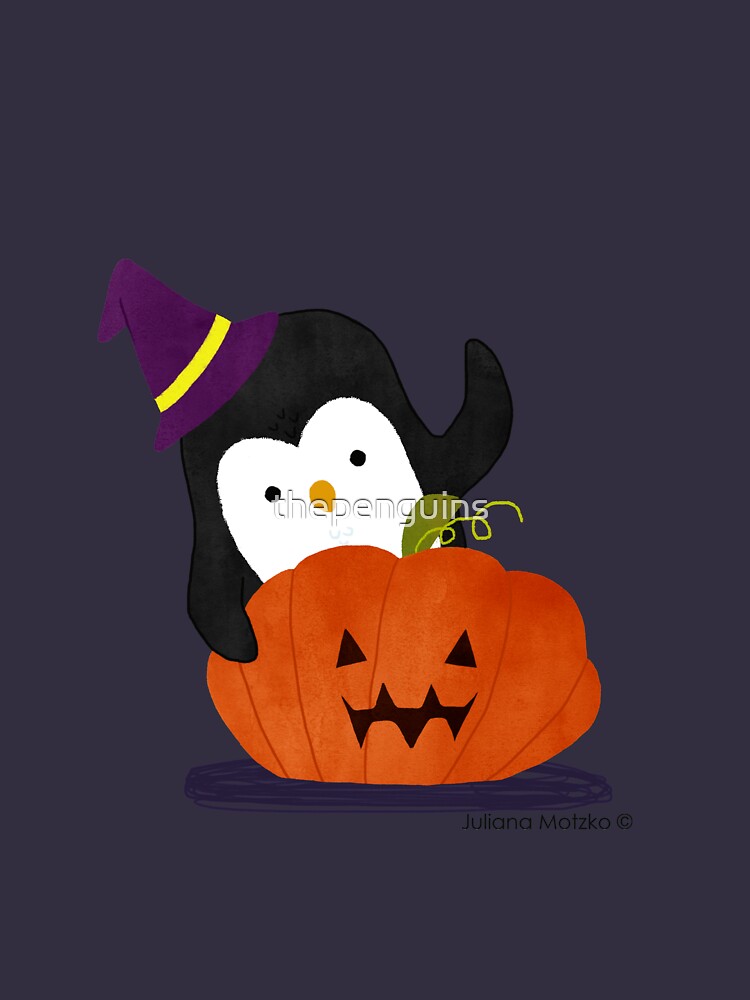Penguin with Halloween Pumpkin by thepenguins