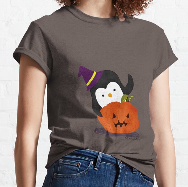  Penguin Happy Halloween Pumpkin Bat Penguins Halloween T-Shirt  : Clothing, Shoes & Jewelry