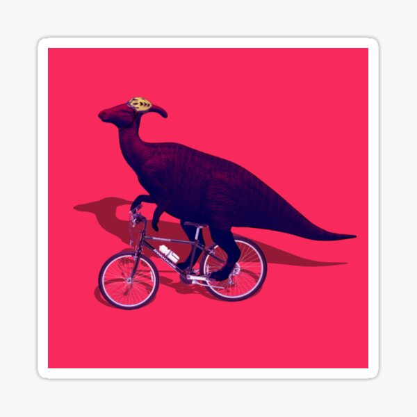 Biking Dino Sticker