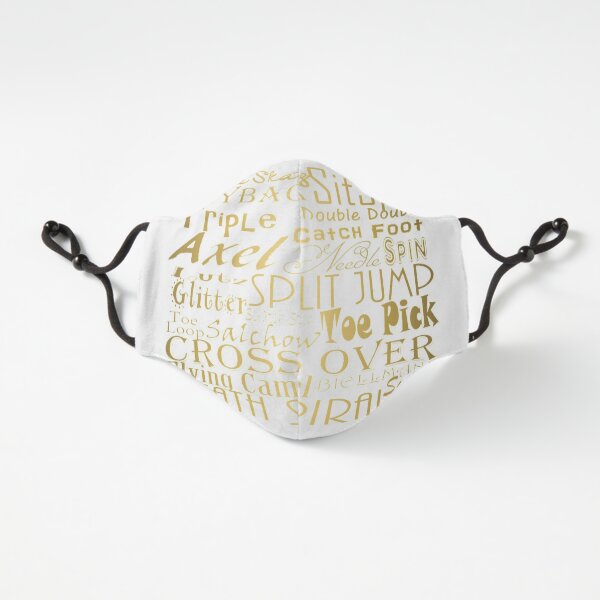 Figure Skating Subway Style Typographic Design Gold Foil Fitted 3-Layer