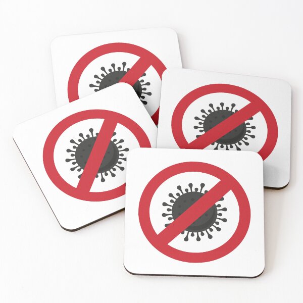 Item preview, Stop Coronavirus logo with prohibit sign and COVID-19 icon. Coronavirus outbreak. Danger Coronavirus Cell.  designed and sold by DenysHolovatiuk.