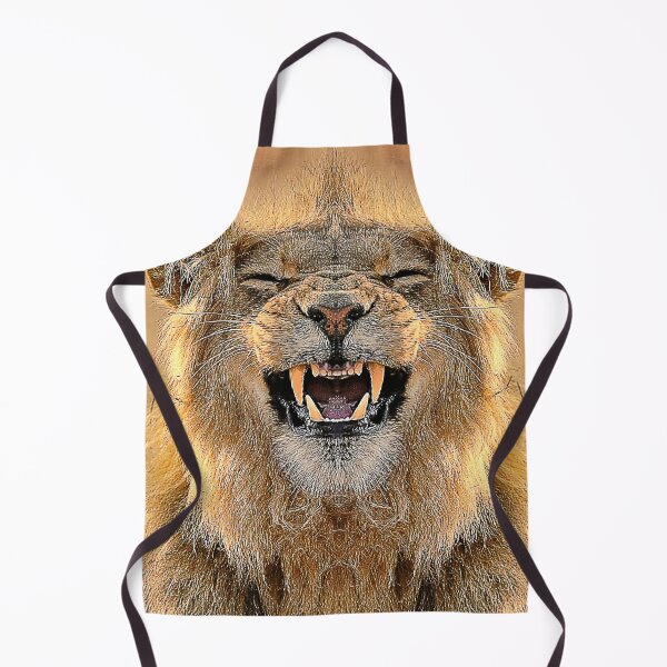 Item preview, Lion Snarling showing Aggressive teeth, Leopard baring teeth Africa Wild Animal fitting your face and nose designed and sold by Dolphin Graphic.
