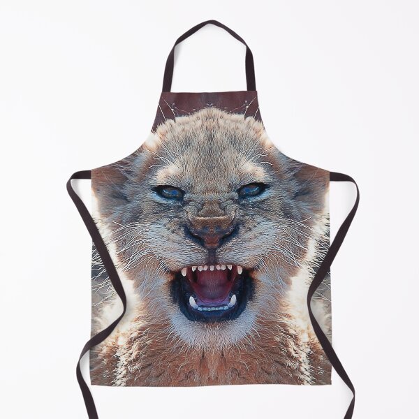 Item preview, Lion Kid Snarling showing Aggressive teeth, Leopard baring teeth Africa Wild Animal fitting your face and nose designed and sold by Dolphin Graphic.