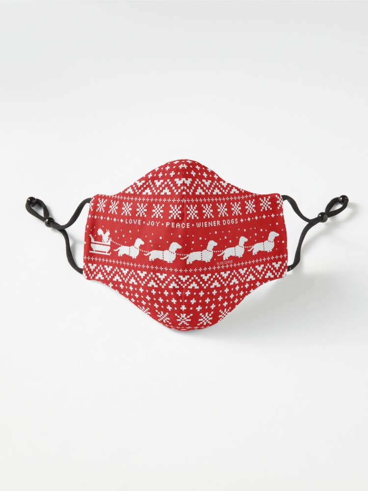 Alternate view of Dachshunds Christmas Sweater Pattern Mask