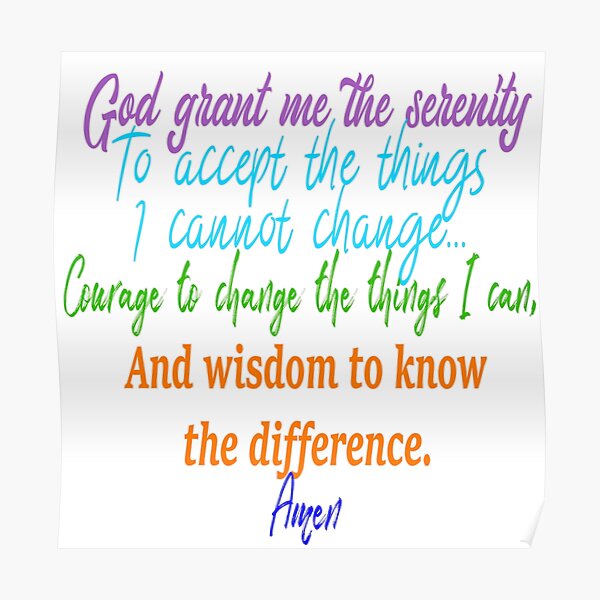 Poster Serenity Prayer Redbubble