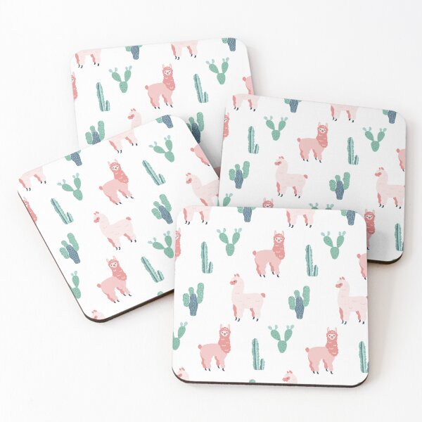 Item preview, landscape llama and cactus, pink llamas and green cactus designed and sold by angelescar.
