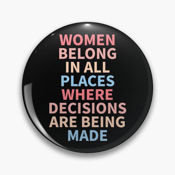 Item preview, women belong in all places where decisions are being made ruth bader ginsburg vinyl decal quote designed and sold by QuoteSpirations.