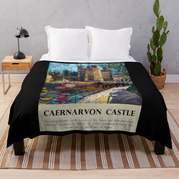 Item preview, Caernavron Castle retro poster designed and sold by CorasPosters.