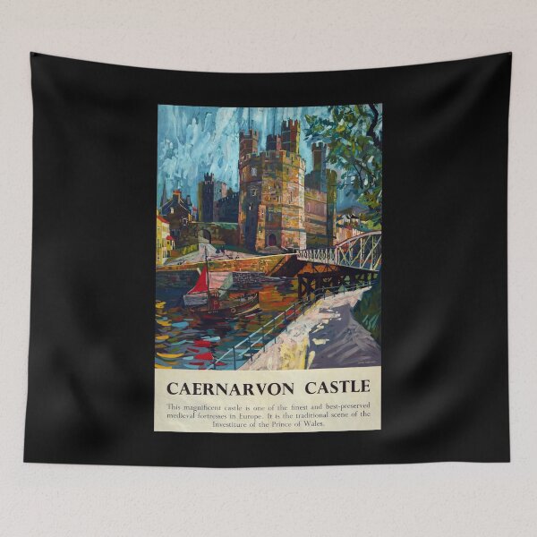Item preview, Caernavron Castle retro poster designed and sold by CorasPosters.