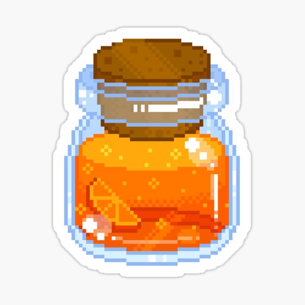 Pixel Orange Juice Potion Sticker For Sale By Shadedpenumbra Redbubble