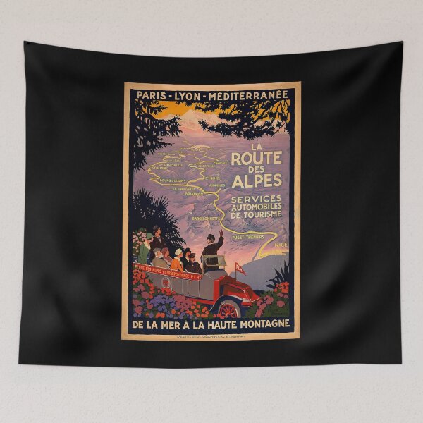 Item preview, Route des Alpes retro poster designed and sold by CorasPosters.