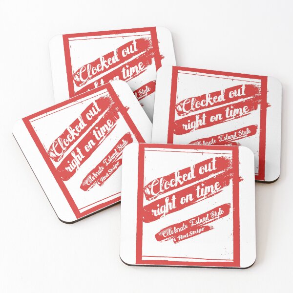 Item preview, Red Stripe Clocked Out Right On Time Celebrate Island Style designed and sold by LuisGoodman.