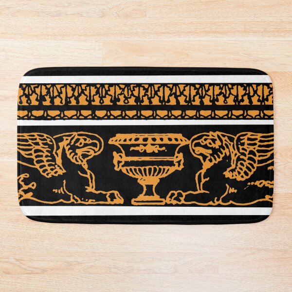 Item preview, Greek Roman Orange Black White Architectural Element designed and sold by Talia Felix.