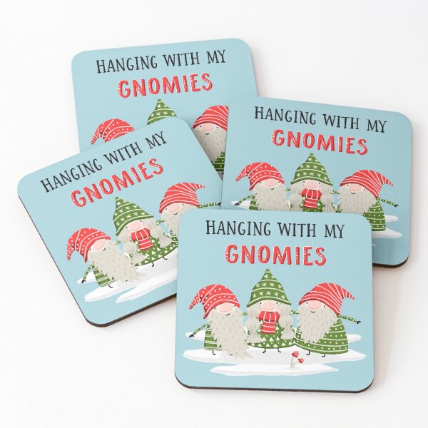 Item preview, Hanging with my Gnomies, cute Christmas Gnomes illustration designed and sold by BexMorleyArt.