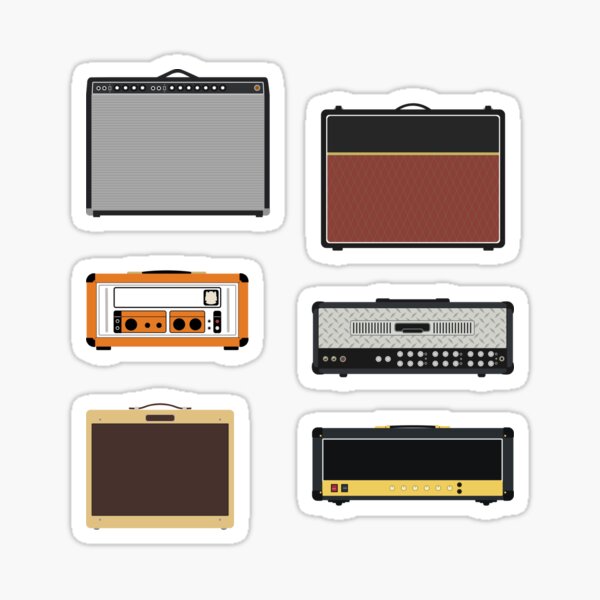 "Amplifier Sticker Pack 6 Iconic Amps" Sticker for Sale by