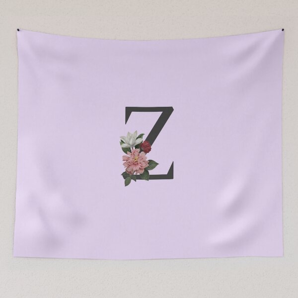 Item preview, Black On Lavender Monogram Letter Z | Floral Alphabet designed and sold by SerendipityNow.
