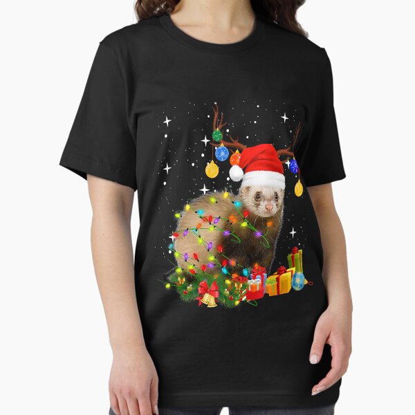 Item preview, Ferret Reindeer Christmas Light shirt T-Shirt designed and sold by BrockSly.