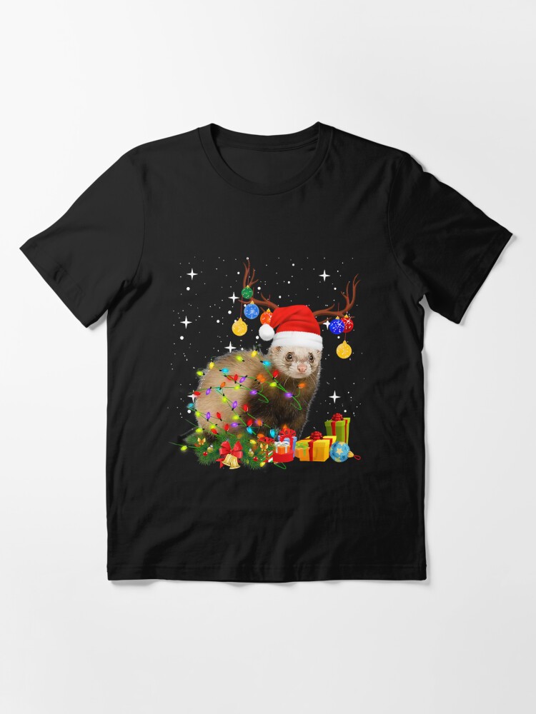 Discover Ferret Reindeer Christmas Light shirt T-Shirt  T-Shirt