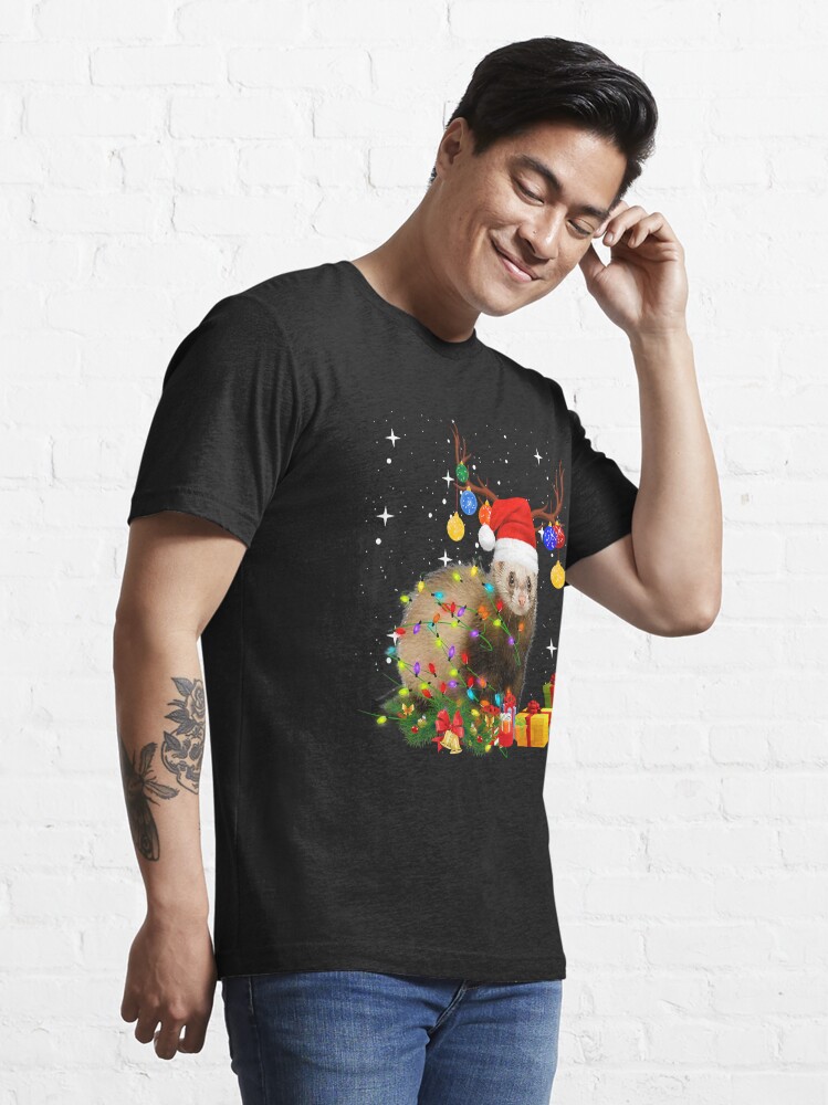 Disover Ferret Reindeer Christmas Light shirt T-Shirt  T-Shirt