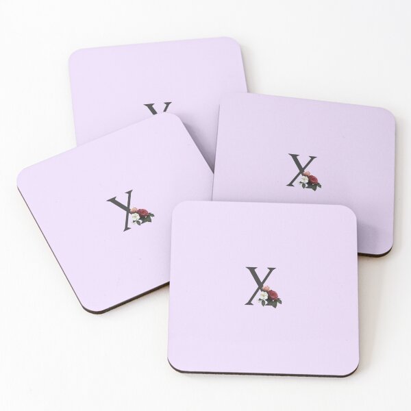 Item preview, Black On Lavender Monogram Letter X | Floral Alphabet designed and sold by SerendipityNow.
