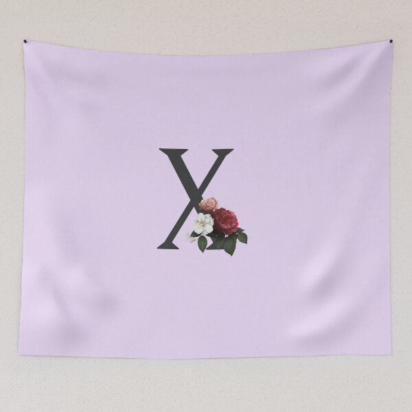 Item preview, Black On Lavender Monogram Letter X | Floral Alphabet designed and sold by SerendipityNow.