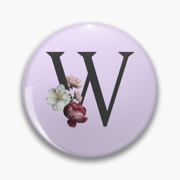 Item preview, Black On Lavender Monogram Letter W | Floral Alphabet designed and sold by SerendipityNow.