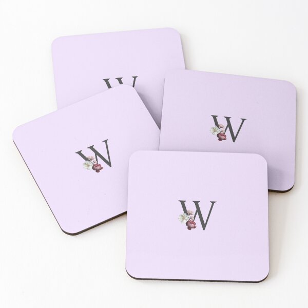Item preview, Black On Lavender Monogram Letter W | Floral Alphabet designed and sold by SerendipityNow.