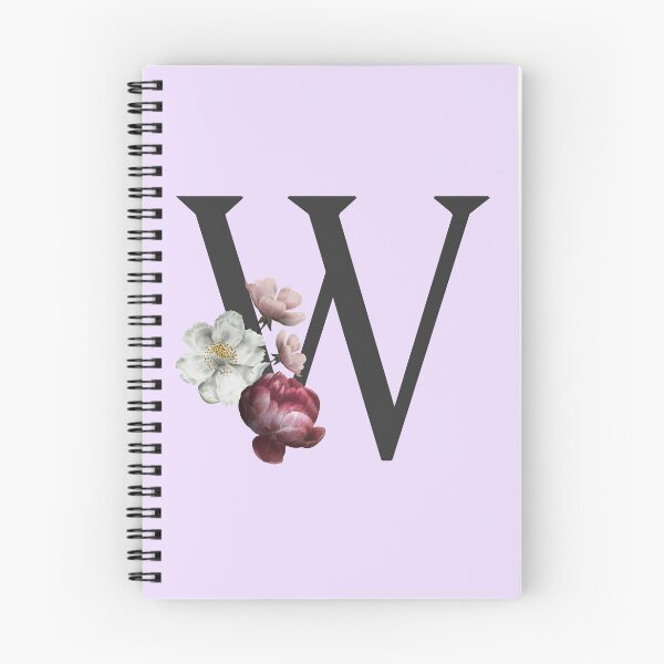 Item preview, Black On Lavender Monogram Letter W | Floral Alphabet designed and sold by SerendipityNow.