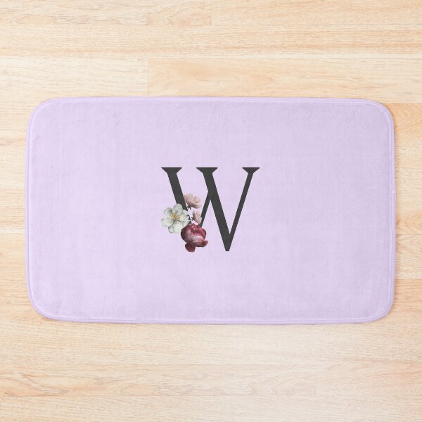 Item preview, Black On Lavender Monogram Letter W | Floral Alphabet designed and sold by SerendipityNow.