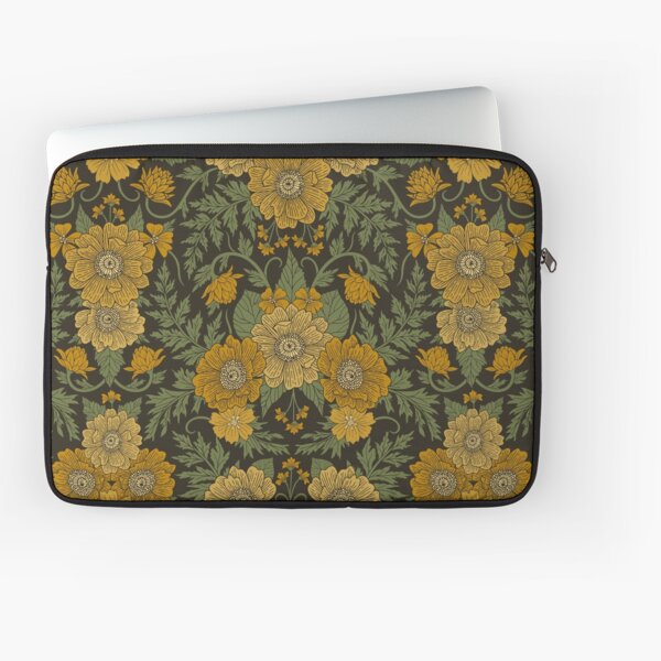 Item preview, Dark Fall/Winter Floral in Yellow & Green designed and sold by somecallmebeth.