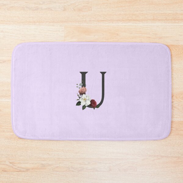 Item preview, Black On Lavender Monogram Letter U | Floral Alphabet designed and sold by SerendipityNow.