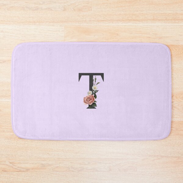 Item preview, Black On Lavender Monogram Letter T | Floral Alphabet designed and sold by SerendipityNow.