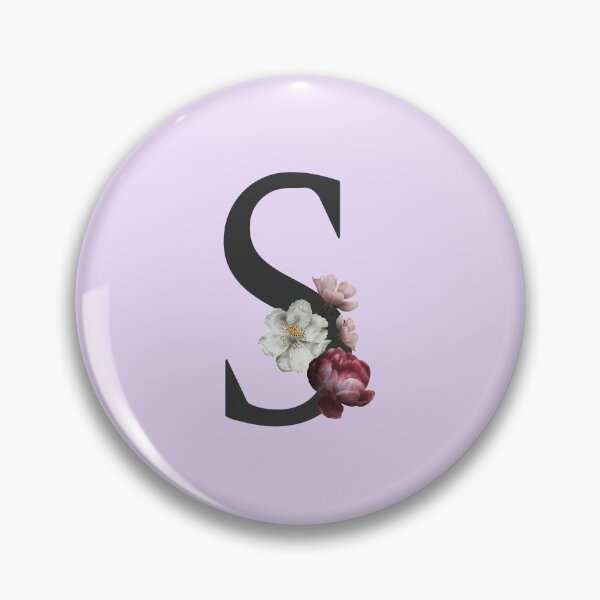Item preview, Black On Lavender Monogram Letter S | Floral Alphabet designed and sold by SerendipityNow.