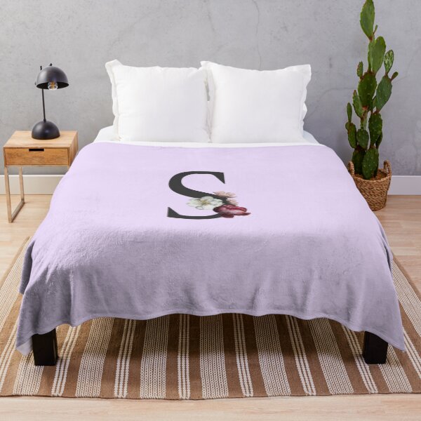 Item preview, Black On Lavender Monogram Letter S | Floral Alphabet designed and sold by SerendipityNow.