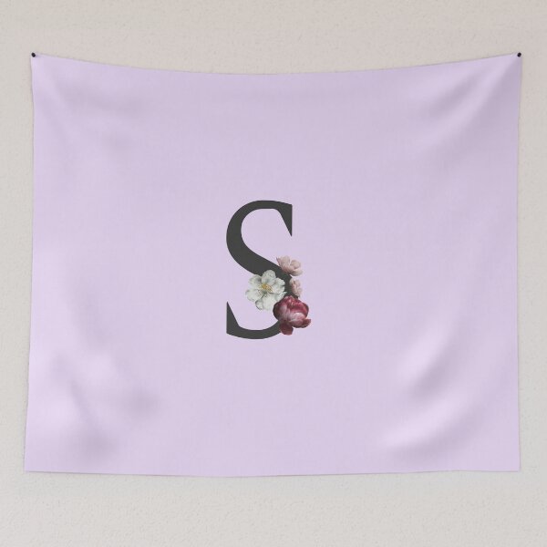 Item preview, Black On Lavender Monogram Letter S | Floral Alphabet designed and sold by SerendipityNow.